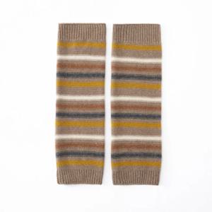 100% 순수 캐시미어 여성용 레그 워머 가을 겨울 두꺼운 방한 양말 스트라이프 레그 워머