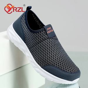 YRZL 남성 신발 통기성 메쉬 남성 캐주얼 신발 야외 미끄럼 방지 대형 로퍼 걷기 경량 남성 테니스 신발