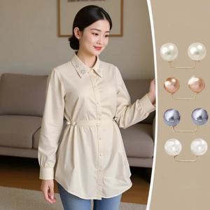 8개 진주 미끄럼 방지 안전핀 드레스 브로치 장식 드레스 허리 고정핀 칼라 조정 스카프 안전 패션