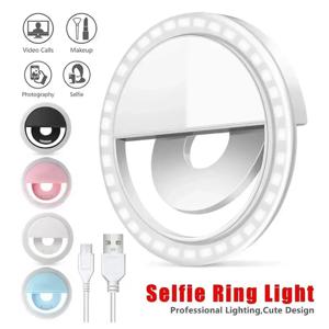 LED Selfie 링 라이트 휴대 전화 클립 온 램프 휴대용 USB 충전 LED Selfie 라이트 Ins 스마트 폰용 플래시 라이트 사진 카메라