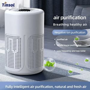TINSOL 신형 미니 공기청정기 HEPA 필터는 음이온 기술을 사용하여 포름알데히드 냄새, 연기 및 먼지 입자를 제거합니다.