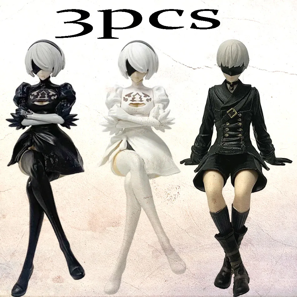 재고 있음 13-15cm 흑백 새 피규어, PVC 앉은 자세 모델, 수집가급 선물 장난감, 새해 및 명절 선물