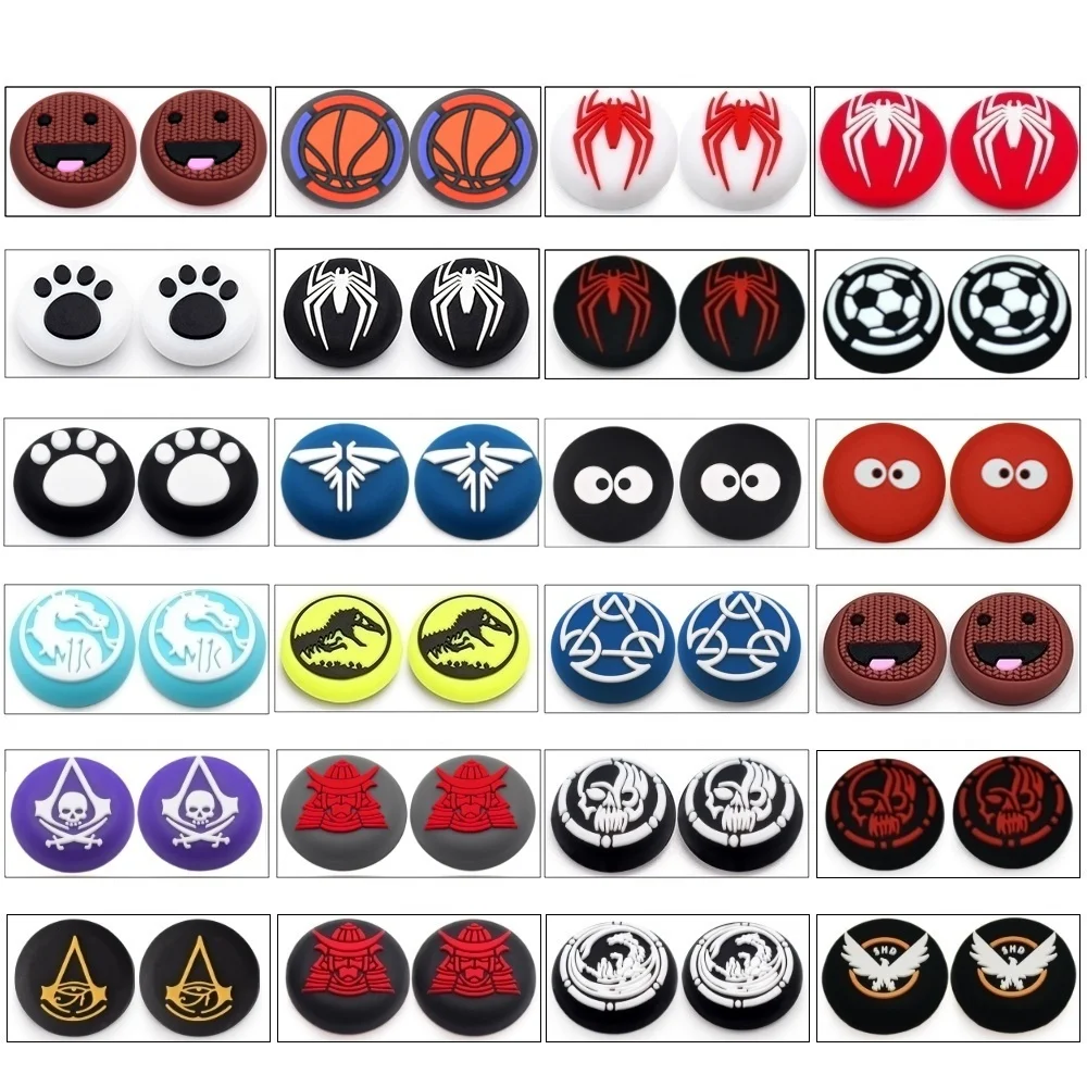 플레이스테이션 5 PS5 PS4/슬림/프로 Xbox 시리즈 S/X 게임패드 조이스틱 썸 그립 캡 커버용 소프트 실리콘 썸스틱 그립 캡 2개