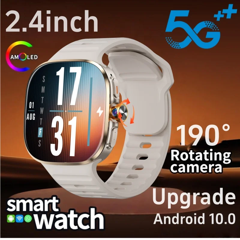 M99 스마트워치 5G, 2.4인치 아몰레드 스크린, 900W 회전 카메라, WIFI, GPS 위치, 나침반, NFC, 블루투스 스마트워치 (남녀공용)