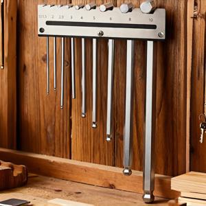 9 슬롯 벽걸이 렌치 랙, 육각 키 정리함 홀더 보관 선반, 벽걸이 렌치 트레이 목수 전문 도구 카트 설치