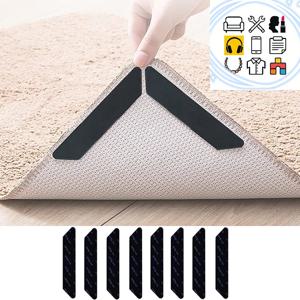 카펫 논슬립 스티커 재사용 가능 세탁 가능 미끄럼 방지 매트 컬링 방지 러그 패드 바닥 카펫 코너 클립 고정 그립 테이프