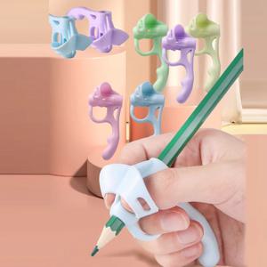 어린이 실리콘 펜 그립 - 어린이를 위한 인체공학적 연필 홀더 자세 교정기, 쓰기 보조 도구 세트