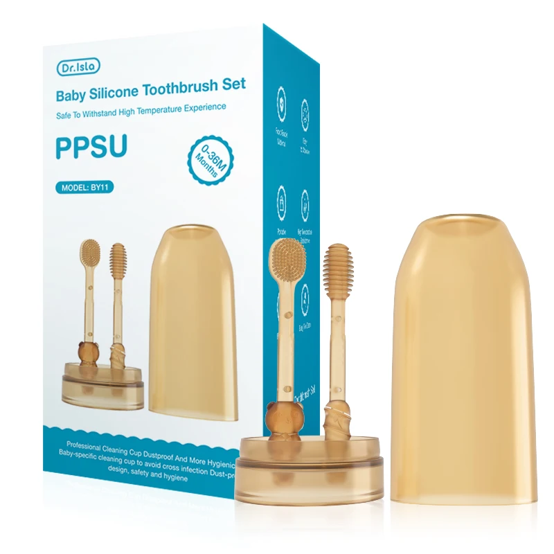 MAMIJOY 3-In-1 베이비 실리콘 혀 브러쉬 유아 유아 구강 관리 칫솔 훈련 치아 브러쉬 커버 BPA 무료 BY11