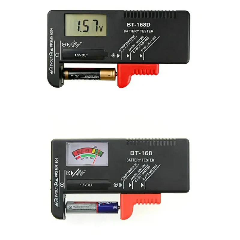 범용 디지털 LCD 배터리 검사기, 단추 셀 배터리 전압 검사기, AA AAA C D, 9V, 1.5V, BT-168D