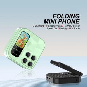 FUFFI-S23 Pro, 접이식 미니 휴대폰, 발광 휴대폰, 2.4인치, 2G 네트워크, 듀얼 SIM, 휴대폰 홀더 지원, FM 라디오, 피처폰