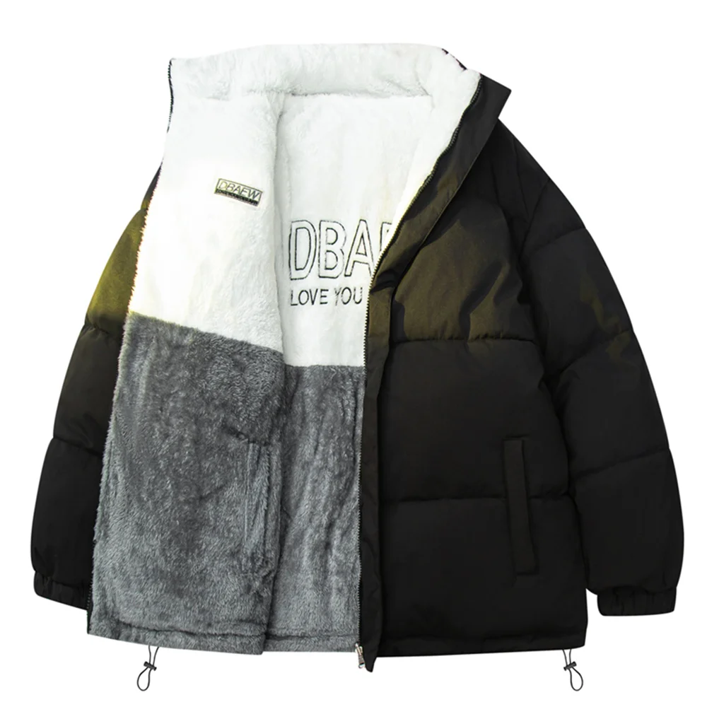 고품질 양가죽 플리스 남성 캐주얼 양면 루즈핏 다용도 솜패딩 재킷, 남성 솜패딩 의류