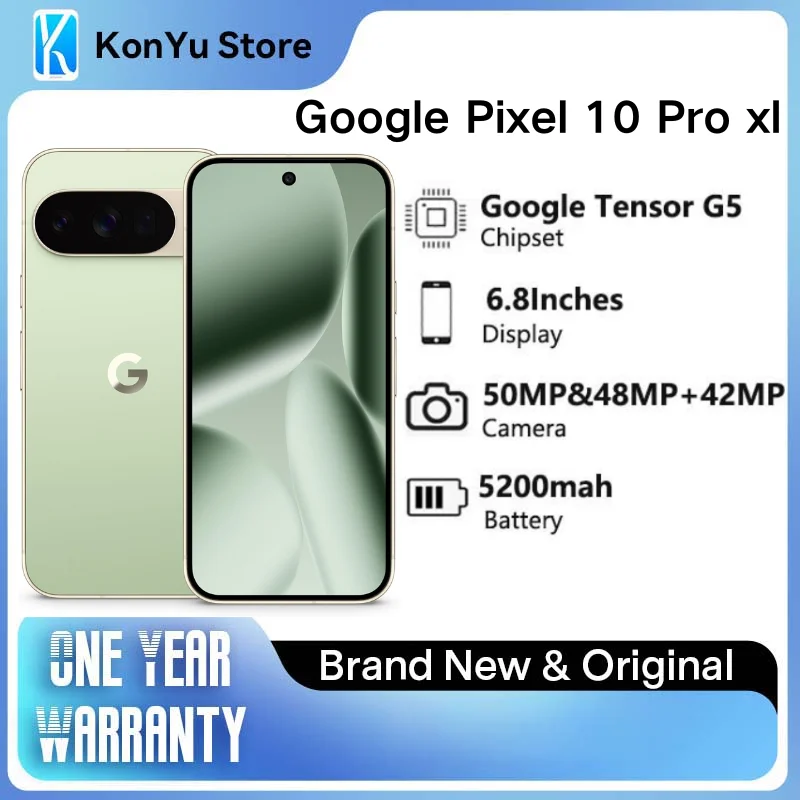 구글 픽셀 10 프로 XL - 트리플 후면 카메라 시스템 텐서 G5 고속 충전 24시간 이상 배터리 사용 및 6.8인치 슈퍼 액추아 디스플레이