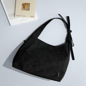 [쇼핑백증정][보우백] 블랙 나일론 리본 포인트 빅 숄더백 JABA4F200