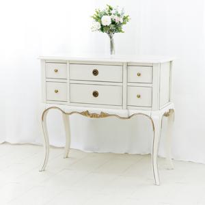 베스트바구스 클로에 아이보리 프렌치 엔틱 콘솔 현관 콘솔 포인트 가구 화장대 콘솔 서랍장