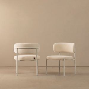 아란 부클레 식탁의자 스틸 푹신한 인테리어 카페 체어