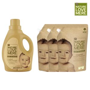 네이쳐러브메레 아기세탁세제 용기형 1800ml 1개+리필형1300ml 3팩