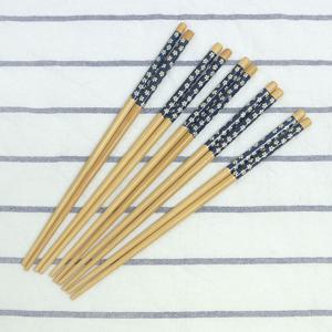 대나무 꽃무늬젓가락 5매 수저세트 수저젓가락 나무수저세트 우드수저 옻칠수저