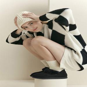 베어파우 ROSEMARY 겨울 소가죽 양털 슬립온 방한화 블랙 0822001PD-W 2CM