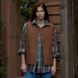 Needlework Wool Quilting Vest_Brown
