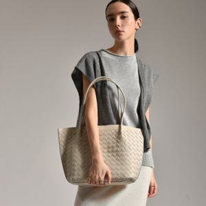 [브리치]  / 가죽 위빙 빅 숄더백 쇼퍼백