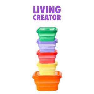 접이식 실리콘 용기 푸쉬락 5종 세트 전자레인지 냉동밥 보관 밀폐용기