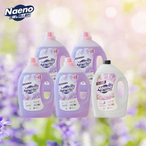 세탁세제(3L) 4통(화이트머스크향/라일락향)+섬유유연제1통