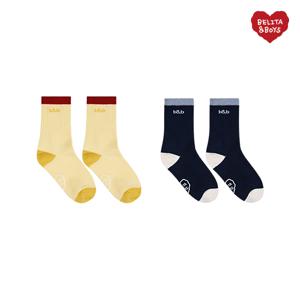 [정가 8,000] BB하트컬러블럭골지 삭스 BK6SAS05