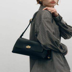 뉴욕 액세서리 [[26SS]] JABA6E101BK [인기재입고][AUBE] 가죽 오브 장식 숄더백 S 블