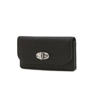 뉴욕 액세서리 [[26SS]] JAWA6E002BK [AUBE] 블랙 가죽 오브 장식 아코디언 카드지갑