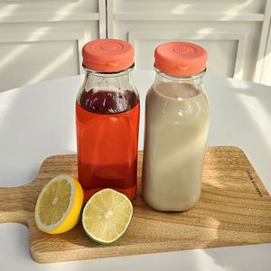 미르 헥사 실리콘 사각 보틀 유리병 500ml 스무디병 공병