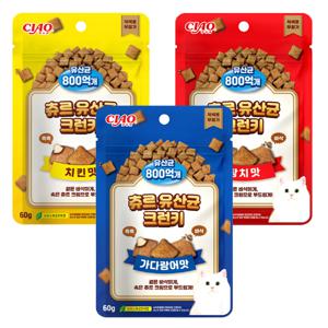 유산균 크런키간식 60gx3개 3종혼합 겉바속촉