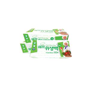 쉐프 위생백 100매  소형 17x25cm -3개 일회용비닐팩 위생봉투