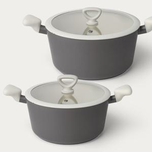 키친플라워 인덕션냄비 투톤 코팅 24양수 28곰솥 세트 인덕션냄비 곰솥냄비 IH냄비 세라믹냄비