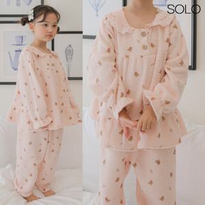 국내산 어린이수면잠옷 여아동 초등학생 주니어 겨울 털 수면 잠옷 파자마세트