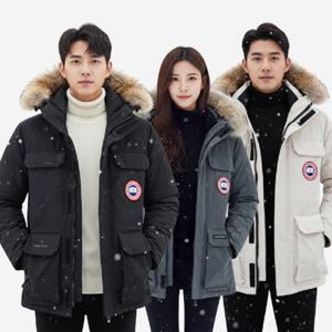 클래식 구스 다운 패딩 리얼라쿤 겨울 아우터 I4JK111