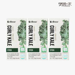 델브미 유기농 동결건조 그린 곱슬 컬리 케일 100% 스틱형 28g, 3개