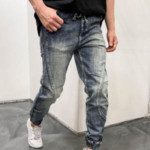 남자 허리밴드 밑단 진팬츠 청바지