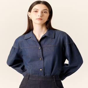 닥스 여성 [[25SS]] DLSH5B201B2 [데님]블루 워싱 긴소매 셔츠