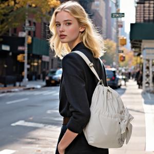 나일론 패딩 리본참 백팩 (+키링포함)