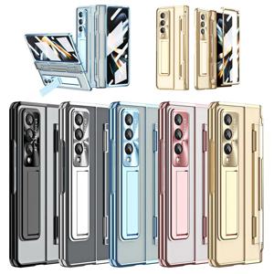 갤럭시 Z폴드 6 5 4 3 폴더 슬림핏 플랫 힌지 액정 보호 필름 풀커버 거치대 투명 하드 케이스