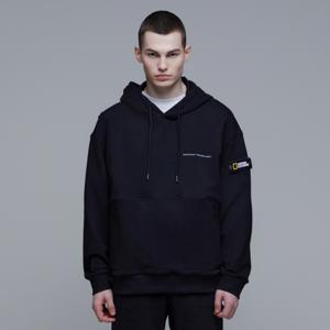 N241UHD030 피타 세미오버핏 후드 티셔츠 CARBON BLACK