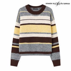 정상가:79,000원 ㅣ 스트라이프 배색 라운드 긴팔 니트 (NP4KT013L0)