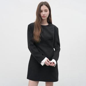 커프스 배색 미니 원피스 [BK] / WBE3L15505