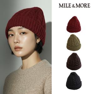 알파카 울 뜨개니트 케이블 벙거지 겨울모자 국내생산