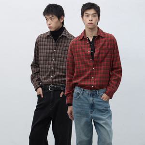레귤러핏 플란넬 체크 셔츠[2COL]/SBE4M03009
