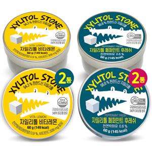 구강유산균함유 자일리톨 캔디 페퍼민트 후레쉬 2개+비타레몬 2개