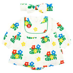 베이비 그루비 플라워 올 오버 프릴 드레스 바디수트 세트_BP61SE261