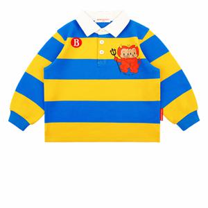 [키즈]리틀 데몬즈 스트라이프 럭비 티셔츠_BP61TC341