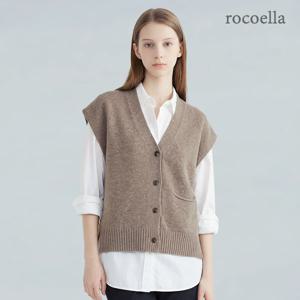 베니즈 램스울 드롭숄더 여성 니트 베스트