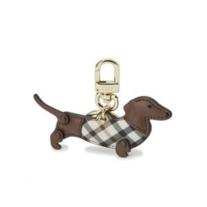 [선물포장/쇼핑백동봉][닥스퍼피]브라운 체크배색 가죽 키링 DBHO5FE84J
